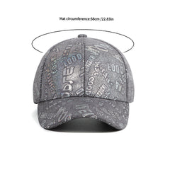 Letter Graffiti Print Baseball Cap Lightweight Adjustable Hip Hop Dad Hat