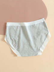 5pcs Colorblock Textured Briefs Soft Intimates Panties Women's Lingerie