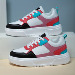 Women's Lace Up Chunky Sneakers Lightweight Non slip Skate Shoes