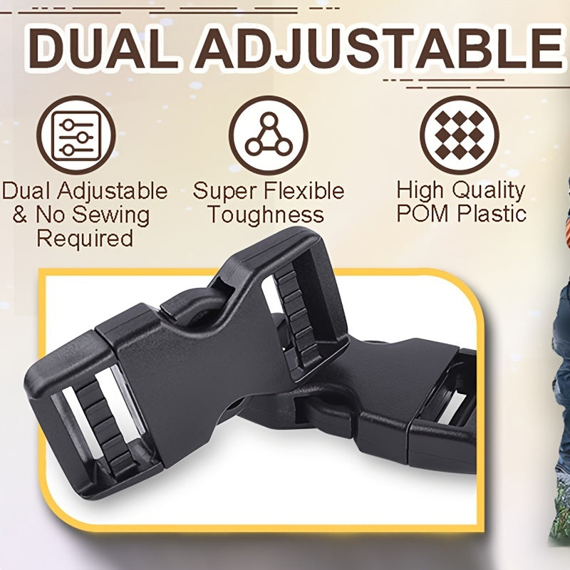 6pcs Quick Release Buckle Adjustable Plastic Clip Snap Replacement
