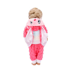 Easter Bunny Costume 2-Piece Set Pink Hoodie & Pants for 18" Dolls