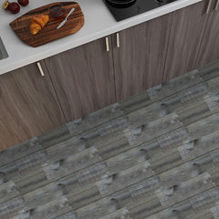 5pcs Wood Pattern Adhesive Floor Tiles 0.7mm PVC Flooring