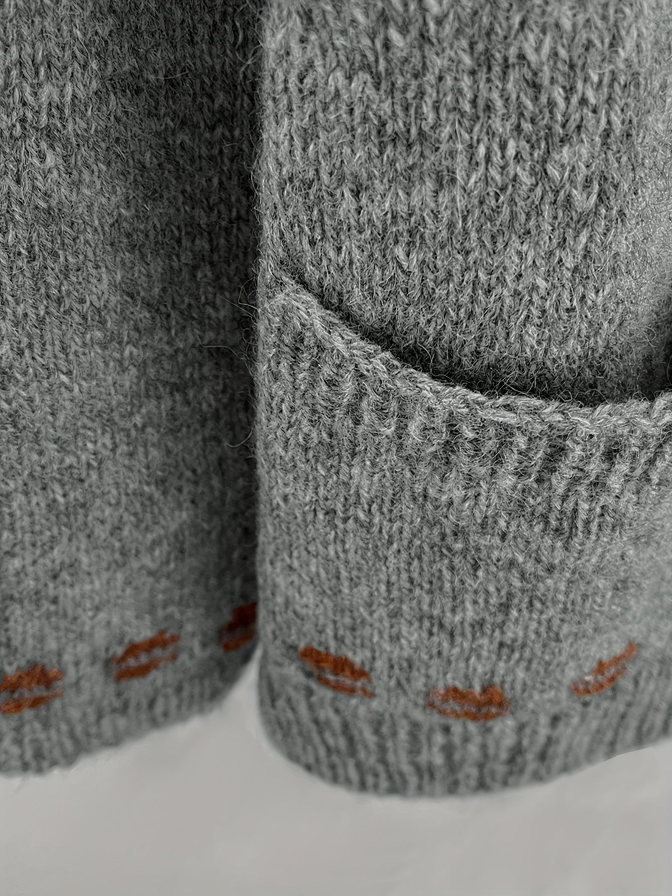 Geo Print Round Neck Jumper With Pocket