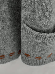 Geo Print Round Neck Jumper With Pocket