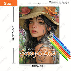 HQY Sunshine Woman Painting Coloring Book for Adults