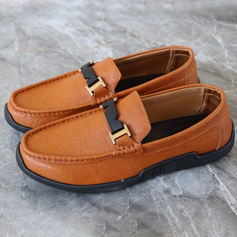 Men's Moc Toe Loafer Shoes Non slip PU Leather Shoes