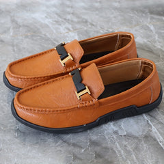 Men's Moc Toe Loafer Shoes Non slip PU Leather Shoes