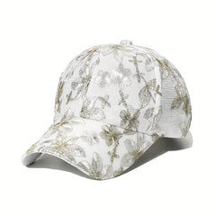 Y2K Flower Embroidery Baseball Cap Women Sunscreen Sports Hats