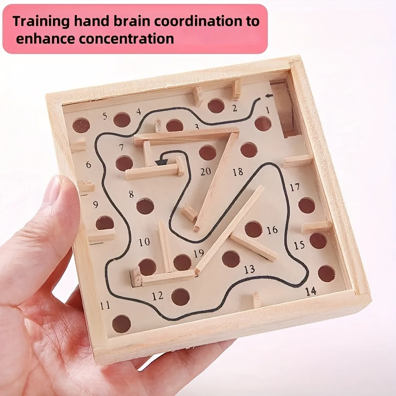 Wooden Hand Eye Coordination Maze for Focus & Balance Art