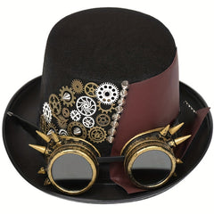 Unisex Steampunk Hat with Removable Goggles