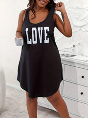 Casual Crew Neck Tank NightDress for Women