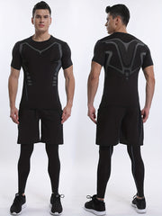 Men's Short Sleeve T shirt Active High Stretch Compression Base Layer Top