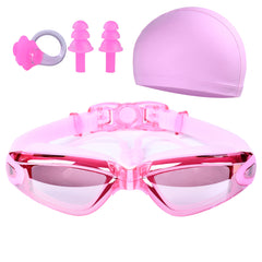 Electroplated Swimming Goggles Set - Waterproof & Anti Fog