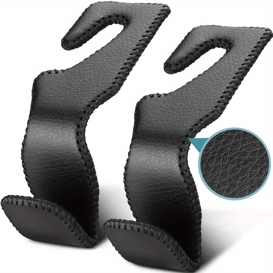 2Pcs Leather Hanger Hooks Instantly Upgrade Car Interior Handbag Holder