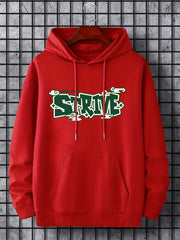 Men's Strive Print Hoodie Casual Drawstring Hooded Sweatshirt