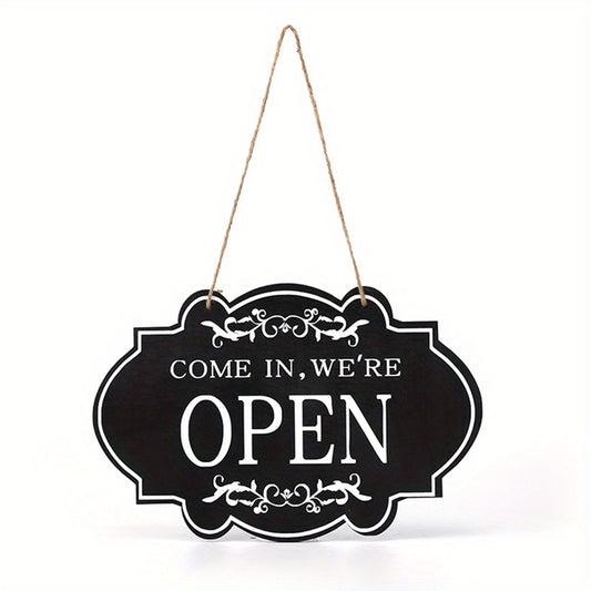 Double sided Door Sign Wooden OPEN CLOSED Bar Shop Sign