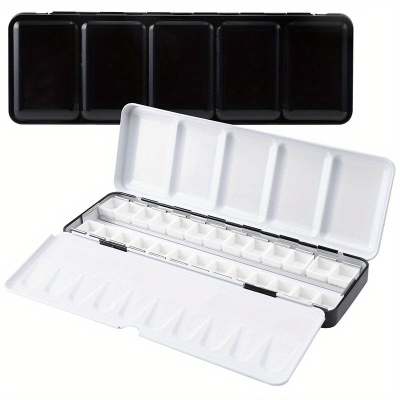 Metal Watercolor Tin Palette with 14 Half Pans for DIY Travel Palette