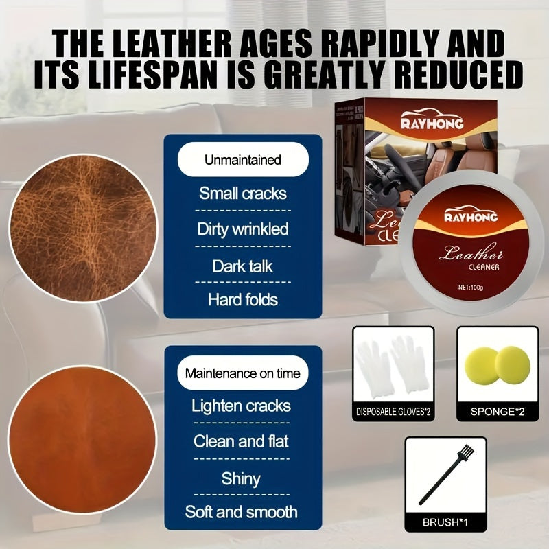 Leather Repair Cream for Car Seat & Furniture Stain Removal
