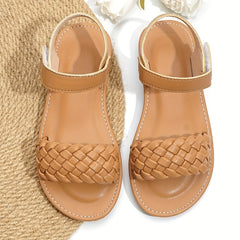 Girls' Casual Solid Open Toe Sandals Lightweight Breathable Beach Summer Sandals
