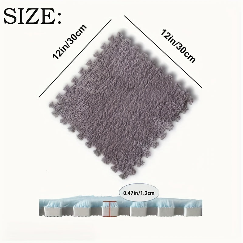 Plush Puzzle Foam Floor Mat for Bay Windows - Anti Slip Comfort Seat Pads