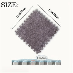 Plush Puzzle Foam Floor Mat for Bay Windows - Anti Slip Comfort Seat Pads