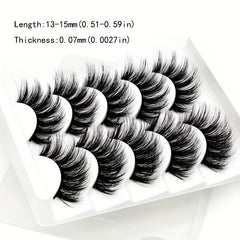 5 Pairs 3D Natural Curling False Eyelashes Reusable Soft Wispy Lashes