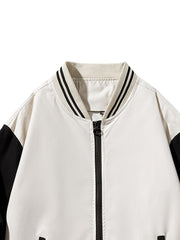 Men's Block Zip Up Baseball Jacket