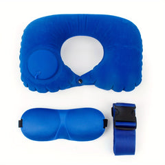 3pc Travel Set Luggage Strap, Eye Mask, U-shaped Pillow Portable Accessories