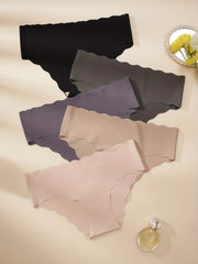 5pcs Seamless Solid Briefs Comfy & Breathable Intimates Panties