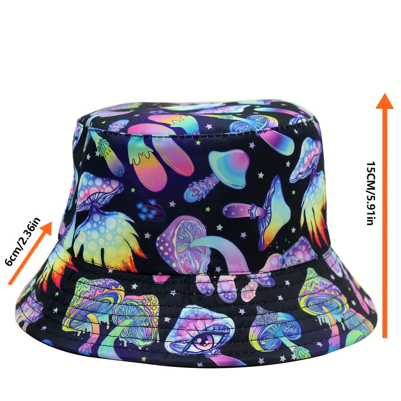 Versatile Sunshade Bucket Hat With Underwater Animal Mushroom Print