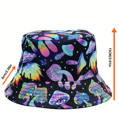 Versatile Sunshade Bucket Hat With Underwater Animal Mushroom Print