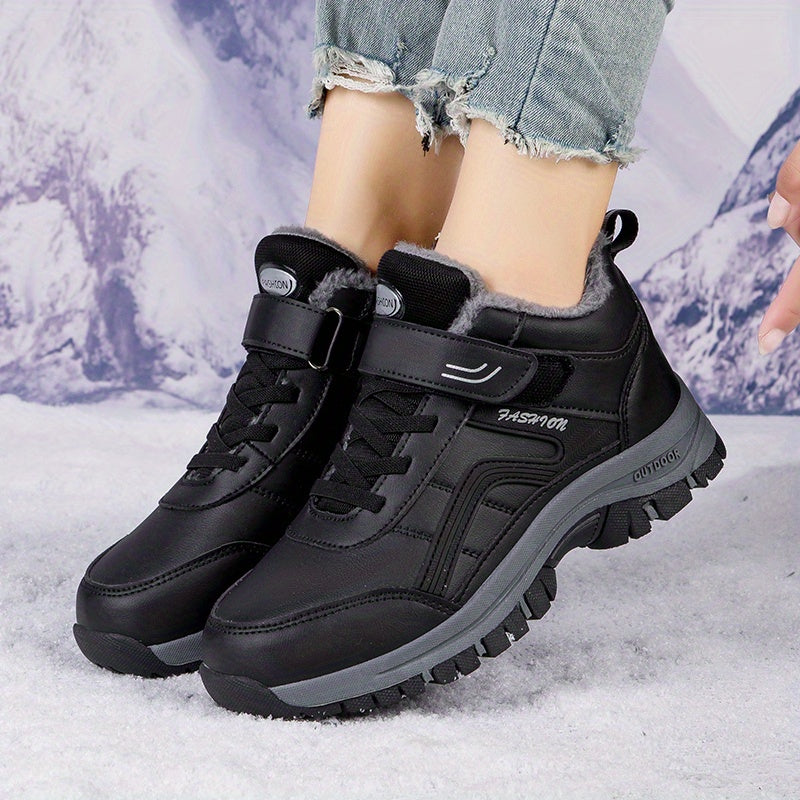 Faux Fur Lined Snow Boots Wear-Resistant Non-Slip Thermal Hiking Boots