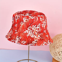 Unisex Sunshade Bucket Hat w/ Spray Pattern Eco-Friendly Double-Sided Sun Hat