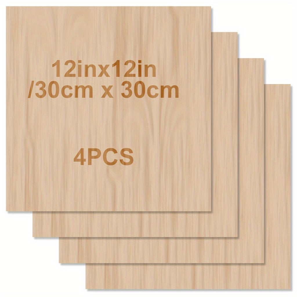 Wood Sheets 12x12x1/12 Inch 2mm Thick Unfinished Squares Wood Boards