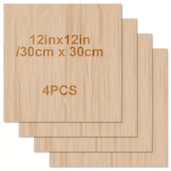 Wood Sheets 12x12x1/12 Inch 2mm Thick Unfinished Squares Wood Boards