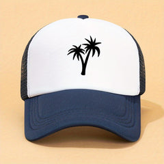 Coconut Tree Print Mesh Baseball Cap for Men