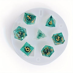 7pcs Polyhedral Pointed Dice Set Silicone Molds