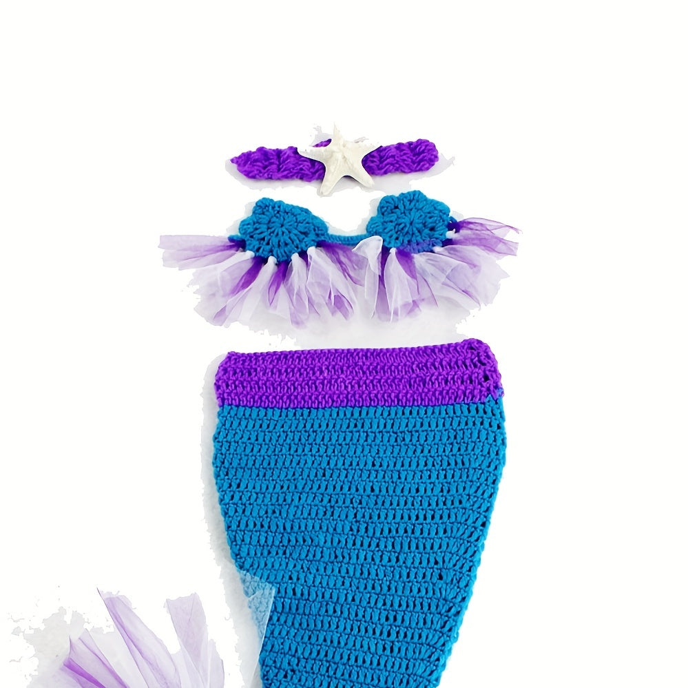 3 Piece Mermaid Photography Dress for Baby's First Swim