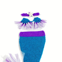 3 Piece Mermaid Photography Dress for Baby's First Swim