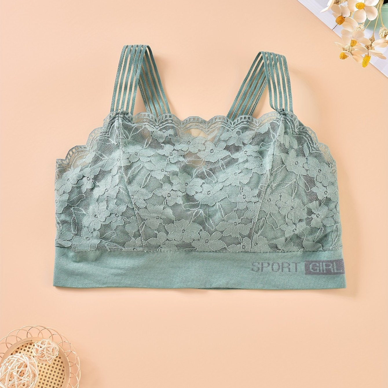 Scallop Trim Lace Bra Wireless