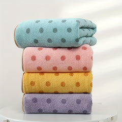 1pc Polka Dots Hand Towel Soft Thickened Face Towel For Home Bathroom