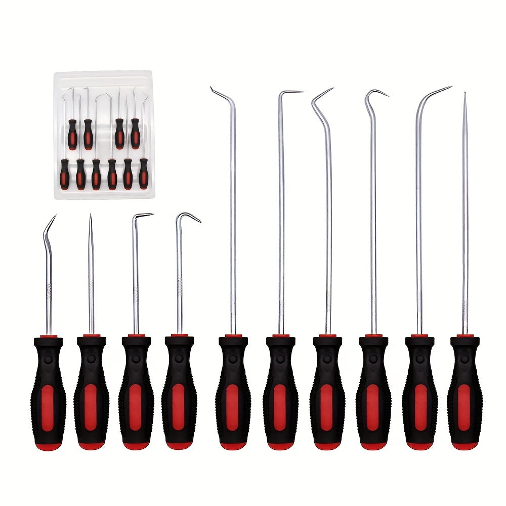10pcs Pick & Hook Set O Ring & Seal Remover Soft Grip Assorted Shapes
