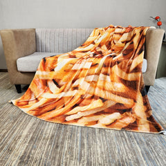 French Fries Printing Flannel Blanket Soft