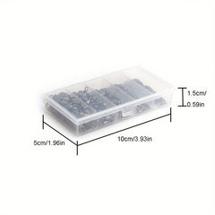 250pcs Fishing Rolling Barrel Swivel Line Hook Connector 5 Sizes with Box