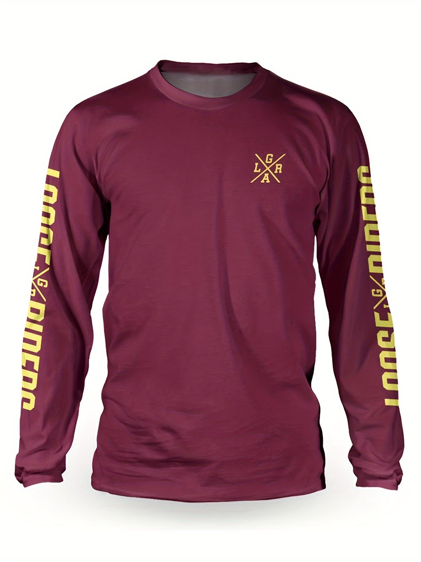 Men's Letter Pattern Sports T-Shirt Long Sleeve Tee