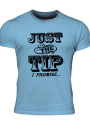 Men's Letter Print T-shirt Casual Crew Neck Tee
