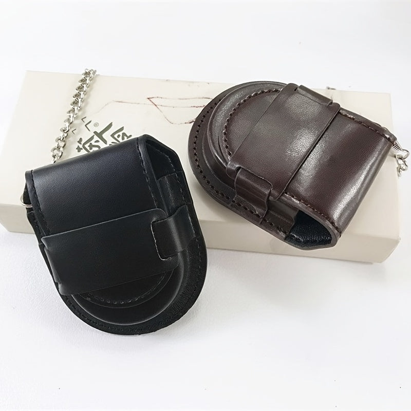 High Retro Leather Flip Pocket Watch Case Men's Watch Case