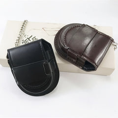 High Retro Leather Flip Pocket Watch Case Men's Watch Case