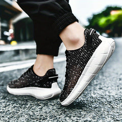 Men's Ventilation Lace-up Sneakers Odor Resistant Athletic Shoes