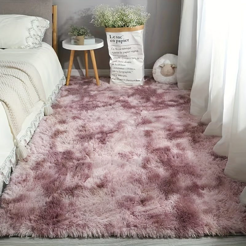 Soft Fluffy Tie-Dyed Shaggy Rug for Kids Room